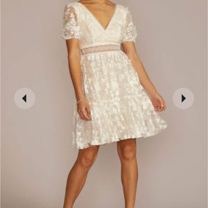 Lace Detailed Knee-length bridal dress